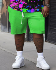 Splash Paint Letter Print Large Men's Suit