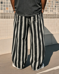 Big Boy Summer Vintage Sense Striped Print Trousers