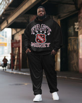 Men's Plus Size Casual Hip Hop Fast Money Hoodie Set