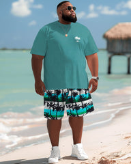 Men's Guys Coconut Tree Print T-shirt and Shorts Outfits Set