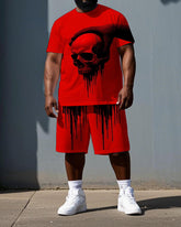 Real Ones Wear Bones Big & Tall Men's Bold Skull Print Short Sleeve T-shirt 2-Piece Summer Set