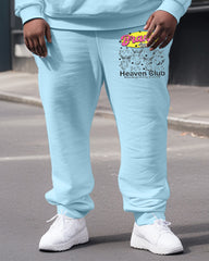 Men's Plus Size Angels Heaven Club Hoodie Two-Piece Set