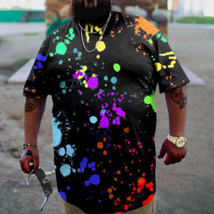 Men's Plus Size Splash Ink Personalized Print T-Shirt