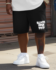 Men's Big & Tall Black Man Drip T-Shirt Shorts Set
