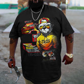 Plus Size Black Leaf T-Shirt