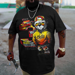 Plus Size Black Leaf T-Shirt