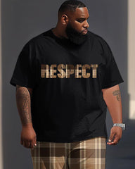 Street Classic Check RESPECT Letter Print Large Men's Set