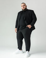 Big & Tall Men's Daily Business Solid Color Trousers