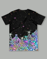 Men's Plus Size Colorful Christmas Tree Print T-Shirt Shorts Suit