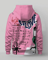 Big Men's Artistic Graffiti Hip Hop Hooded Tracksuit