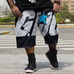 Men's Big & Tall Wide Leg Punk Basketball Sports Long Shorts