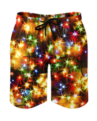 Men's Plus Size String Light Print Short Sleeve Shirt Shorts Suit