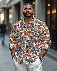 Dream Garden Cotton Long Sleeve Shirt Men's Plus Size