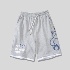 Big and Tall Men's Athletic Street Style Bear Letter Shorts