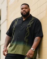 Big Man's Gradient Short Sleeve Shirt Dream Micro Standard Shorts Suit