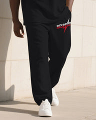 Men's Plus Size Black RESPECT Letter Print T-Shirt Trousers Suit