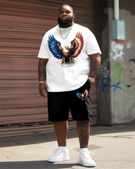 Men's Big & Tall Independence Day Flag Eagle Print T-shirt Set