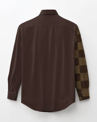 Men's Big & Tall Geometric Block Mosaic Casual Long Sleeve Shirt