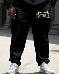 Men's Sports Casual Football Letter Print Plus Size Hoodie Suit