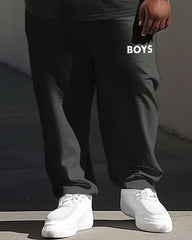 Casual Simple Colorblock Letter Print Men's Large Suit