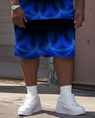 Men's Plus Size Street Casual Skull Ghost Printed T-Shirt Shorts Suit