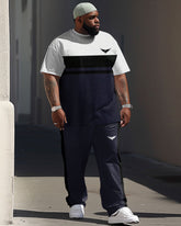 Casual Simple Colorblock Printed Men's Large Suit