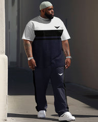 Casual Simple Colorblock Printed Men's Large Suit