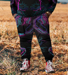 Men's Plus Size Cyber Pullover Hoodie Set