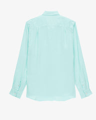 100% Cotton-lake Green Men's Long Sleeve Shirt