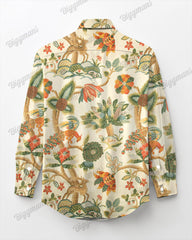 Apricot Vintage Garden Long Sleeve Shirt Men's Plus Size