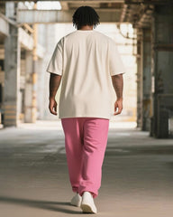 Big & Tall Men's Graffiti Pink Love Angel Bie Printed T-Shirt Pants Suit