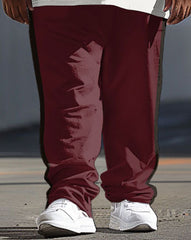 Men's Big & Tall Simple Colorblock Printed T-shirt Pants Set