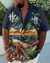 Men's Plus Size Hip Hop Vintage Element Shirt