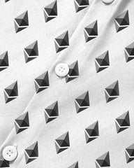 Solid Geometry Business Cotton Long Sleeve Shirt Men's Plus Size