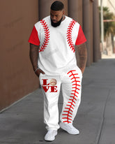 Men's Big & Tall I Love Baseball Print T-shirt and Pants Set