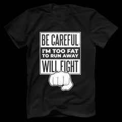 Fat Will Fight Black Casual Men's Plus Size T-Shirt