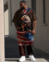 Independence Day Flag Eagle Print Large Men's Set