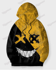 Men's Big & Tall Casual Hip Hop Colorblock Wicked Long Sleeve Hoodie Set