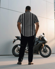 Big & Tall Men's Business Black Short Sleeve Shirt Trousers Suit