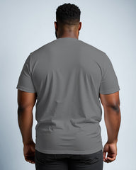 100% Cotton-Rugby Men's Grey Plus Size Short Sleeve T-Shirt