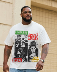 Big & Tall Men's Fashion Street Short Sleeve T-Shirt Shorts Denim Suit