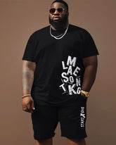Street Casual Simple Letter Print Large Men's Set