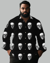 Skull Lapel Long Sleeve Shirt Big & Tall Men