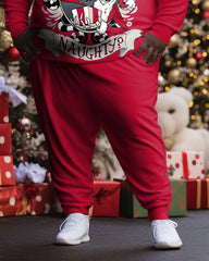 Men's Large Size Tree Red Skull Monster Santa Hoodie Set of Two