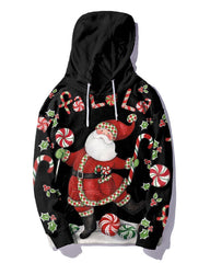 Men's Plus Size Tree Santa Cheer Snowflake Hoodie Set of Two