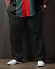 Men's Plus Size Business Red and Green Rambler Two-Piece Set