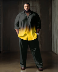 Gradient Men's Plus Size Business Rambler Two-Piece Set