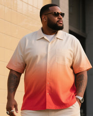 Big Men's Sunrise Gradient Short Sleeve Shirt Shorts Suit