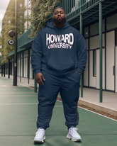 Men's Big & tall Howard University Style Hoodie and Sweatpants Two Piece Set