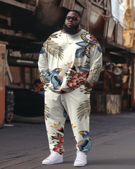 Big Guys Sport Street Floral Long Sleeve Sweatshirt Two-Piece Set